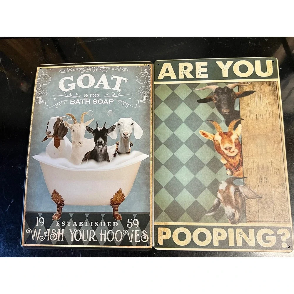 Funny Goat Bath Soap Sign
